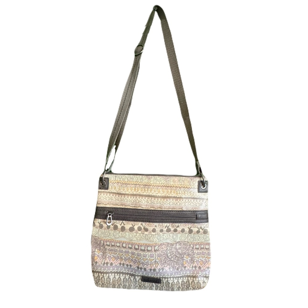 The Sak Sakroots Collection Artistic Coated Canvas Cross Body Purse Shoulder Bag